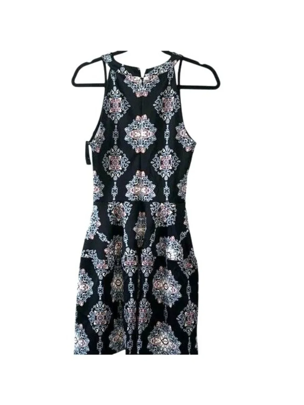 Mossimo Womens Sleeveless Black Dress With Colorful Mandala Print Size S Fitted - Picture 5 of 9